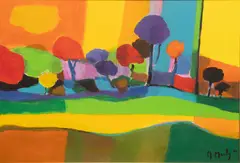 Untitled by Marcel Mouly, Oil on Canvas, 2004, "La Foret Multicolore", offered May 2024