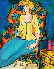 Linda LeKinff, Hand Embelished, Serigraph on Canvas