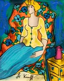 Linda LeKinff, Hand Embelished, Serigraph on Canvas