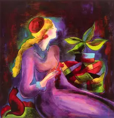 Linda LeKinff, Untitled, Serigraph in Colors on Wove Paper "Passing Time with Max"