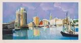 Marcel Mouly, Untitled, Lithograph in Colors on Wove Paper, "Les Tours De La Rochelle"