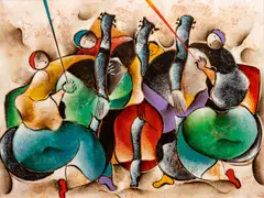 David Schluss, Untitled, Mixed Media on Canvas "Symphony"