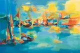 Marcel Mouly, Untitled, Lithograph in Colors on Wove "Port Soleil Couchant"