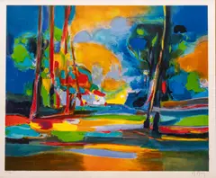 Untitled by Marcel Mouly, Lithograph in Colors on Wove Paper, 2002, "Le Maison Dans La Clairiere", offered May 2024