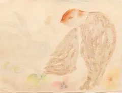 Untitled by Stanley Boxer, Graphite, Crayon And Pastel on Tan Canson Demi-tiente Paper 1975, "Eagletohsoforlorn", offered May 2024
