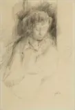 Untitled by Zubel Kachadoorian, Pencil Drawing on Paper, Ca. 1951, "Portrait of a Muscian", offered May 2024