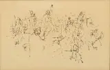 Untitled by Zubel Kachadoorian, Ink on Paper, Ca. 1939, "Orchestra", offered May 2024