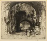 Hedley Fitton, Untitled, Etching on Paper "A Gateway to Florence"