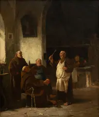 Adolf Humborg, Untitled, Oil on Canvas, 1883, "Close Harmony in the Cloister Kitchen"