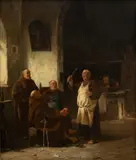 Adolf Humborg, Untitled, Oil on Canvas, 1883, "Close Harmony in the Cloister Kitchen"