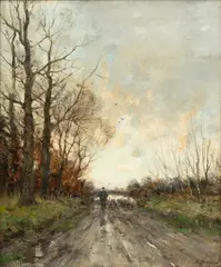 Untitled by Charles P. Gruppé, Oil on Canvas, Early Winter Pathway, offered Apr 2024