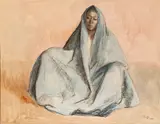 Untitled by Francisco Zúñiga, Crayon And Watercolor on Paper 1966, "Concha (Mujer Con Rebozo)", offered Apr 2024