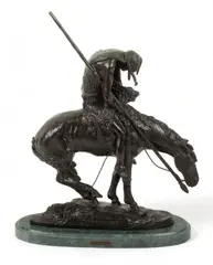 James Earle Fraser, Untitled, Bronze Sculpture, "End of the Trail"