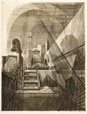 Armin Landeck, Untitled, Engraving on Wove Paper, 1971, Delmonico's Roof