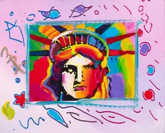 Untitled by Peter Max, Acrylic & Offset Lithograph on Paper, "Liberty Head", offered Apr 2024