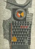 Fumio Fujita, Untitled, Woodblock Print, Ca. 1964, "Armor A"