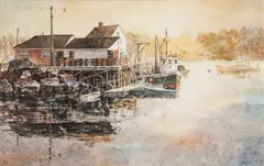 John Gable, Untitled, Watercolor on Paper "Kennebunkport Harbor"