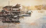 John Gable, Untitled, Watercolor on Paper "Kennebunkport Harbor"