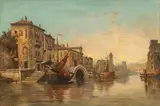 George Edwards Hering, Untitled, Oil on Canvas, Ca. 1840-1860, "View of the Grand Canal, Venice"