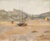 Untitled by John Henry Twachtman, Oil on Canvas, Ship Repair at Low Tide, offered Apr 2024