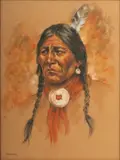 Untitled by Julia Quenzler, Pastel on Paper, Ca. 1980s, "Sioux Chief", offered Apr 2024