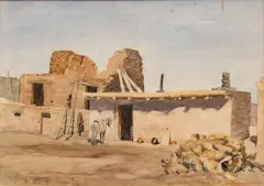 Untitled by Charles Francis Browne, Watercolor on Paper, 1895, "Old Houses at Hano", offered Apr 2024