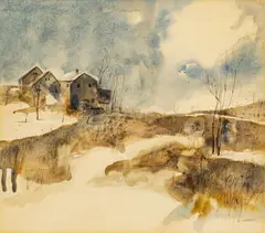 John Gable, Untitled, Watercolor on Paper, "New England Winter"