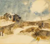 John Gable, Untitled, Watercolor on Paper, "New England Winter"