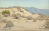 Carl Schmidt, Untitled, Oil on Artist Board, "Western Mountainscape"