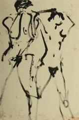 Untitled by Richard Jerzy, Gouache on Paper, Ca. 1964, "Female Nudes", offered Apr 2024