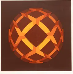 Brian Halsey, Untitled, Serigraph in Colors on Wove Paper, 1980, "Centros II"