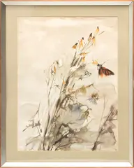 Richard Jerzy, Untitled, Watercolor on Paper, 1970, "Monarch Butterfly"