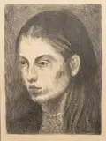 Raphael Soyer, Untitled, Lithograph on Wove Paper, "Portrait of Joan"