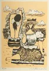 Fletcher Martin, Untitled, Lithograph on Paper, Ca. 1966, "Sun Woman #2"