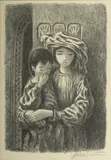 Fletcher Martin, Untitled, Lithograph on Paper, Ca. 1949, "Arab Children"
