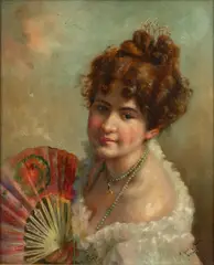 Untitled by Lylian Root Hulbert, Oil on Canvas Ca. 1900, "Yvonne", offered Apr 2024