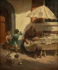 Untitled by Friedrich Sturm, Oil on Canvas 19th C., "The Bookseller", offered Apr 2024