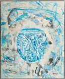 Jack Faxon, Untitled, Acrylic on Masonite "Mystery in Blue"