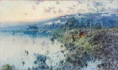 Eliseo Meifrén y Roig, Untitled, Oil on Canvas, "Figural Landscape"