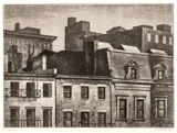 Armin Landeck, Untitled, Etching on Wove Paper, 1937, "Housetops"