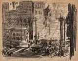 John Sloan, Conte, Crayon And Graphite on Paper