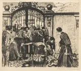 Käthe Kollwitz, Untitled, Etching on Paper Ca. 1893-97, "Sturm, from Ein Weberaufstand"