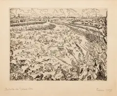 Untitled by James Ensor, Etching on Simili Japon 1895, Bataille Des Éperons D'or (Battle of the Golden Spurs), offered Mar 2024