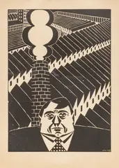 Frans Masereel, Untitled, Woodcut on Paper 1922, "The Upstart (Le Parvenu)"
