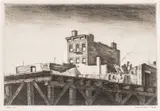 Armin Landeck, Untitled, Drypoint on Wove Paper, 1940, "Demolition No. 1"