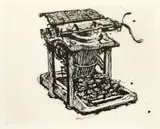 William Kentridge, Untitled, Aquatint on White Wove Paper 2003, "Large Typewriter"