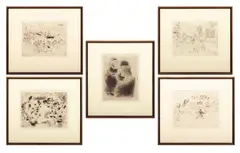 Untitled by Marc Chagall, Drypoint Etchings on Paper 1923-48, "Les Ames Mortes: Five Plates", offered Mar 2024