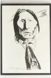 Leonard Baskin, Untitled, Lithograph on Paper, Ca. 1972, "Wolf Robe Cheyenne"