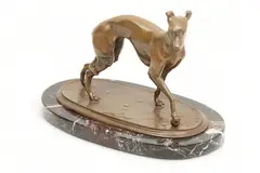 Pierre-Jules Mêne, Untitled, Bronze Sculpture, Ca. Early 20th C., "Greyhound with a Ball"