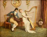 Walter Dendy Sadler, Untitled, Oil on Canvas, Ca. 1895, "Rehearsal"